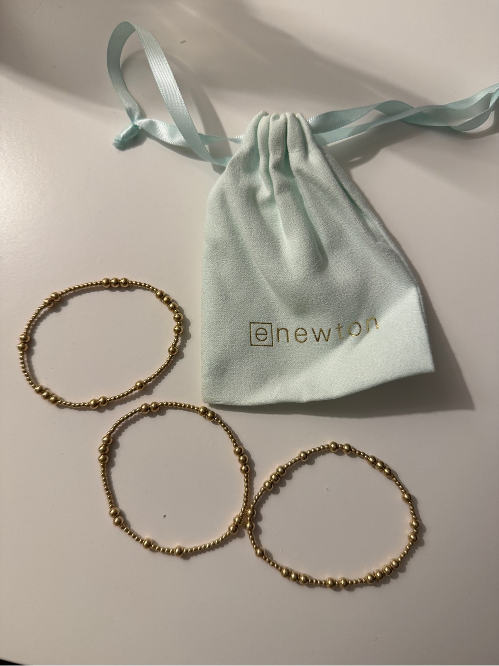 E Newton Gold Beaded Bracelet Set of 3